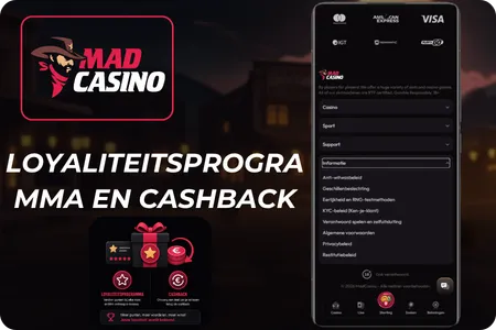 loyaliteitsprogramma en cashback Mad Casino